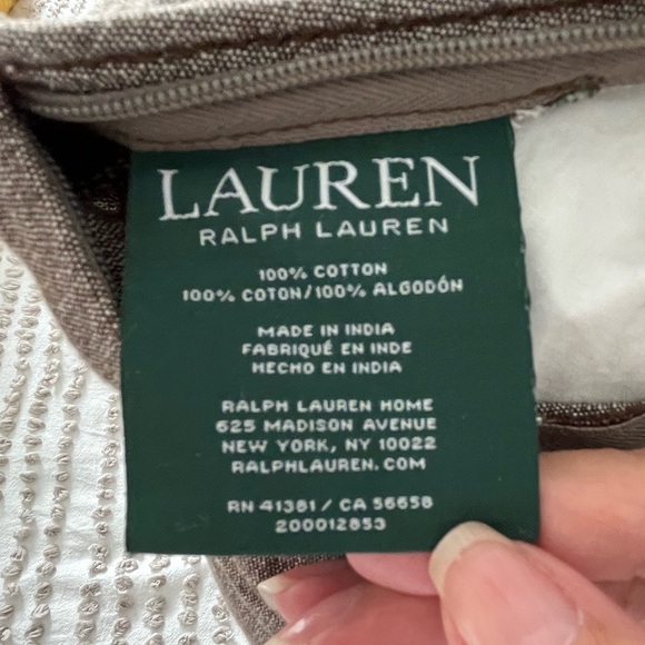 Ralph Lauren 100% Cotton Euro Pillows Feather Inserts 26x26 Neutral Set of 2 - Picture 7 of 10